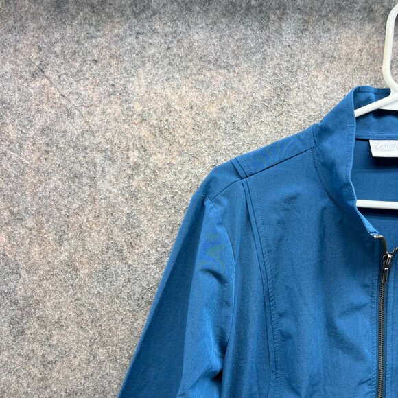 Zenergy Jacket Womens 2 Blue Full Zip Chico's Track Windbreaker Lightweight - Picture 3 of 11